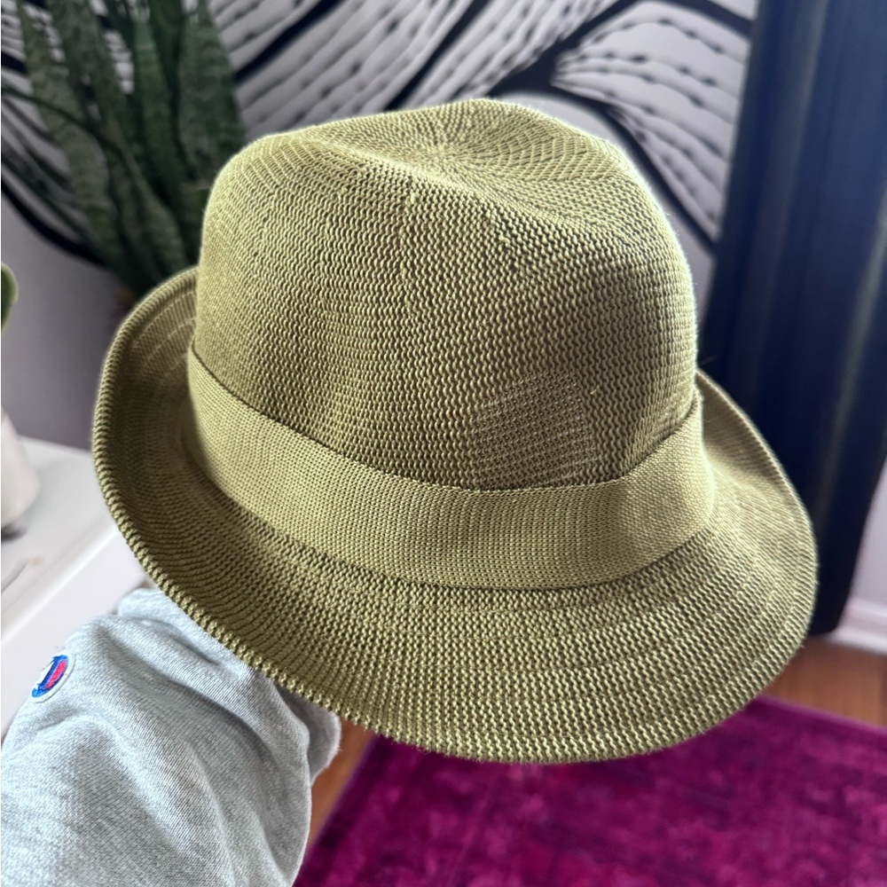 Y2K Stylish Olive Green Fedora Hat - Picture 2 of 2